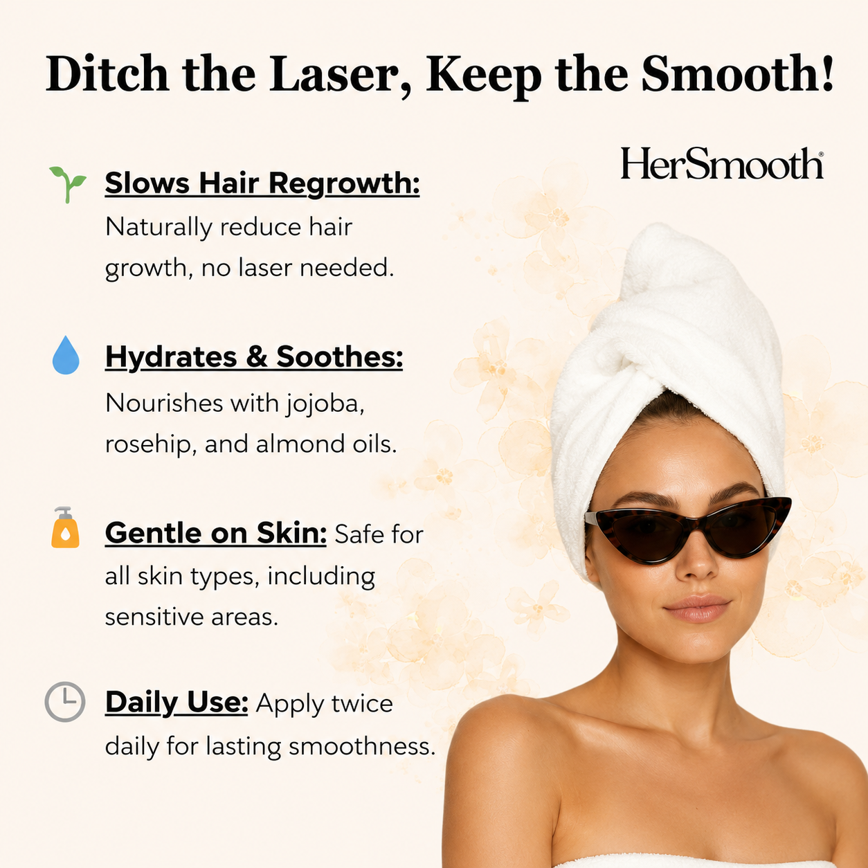 HerSmooth Cyperus Rotundus Oil for Natural Hair Reduction